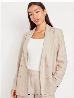 Double-Breasted Linen Blazer